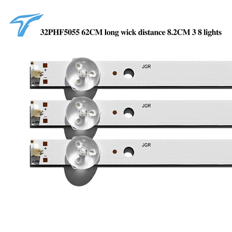 Novo kit fita de luz led para retroiluminação, conjunto com 3 peças, 8led, 618mm, para le32d59, 32pfl3045, k320wd a4213k01, 471c 1055, 471c, 1p53