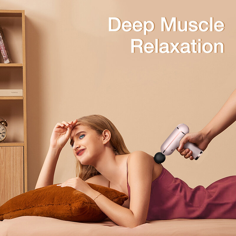 Pistola per massaggio LCD portatile SANLEPUS per massaggiatore elettrico a percussione per la schiena del collo del corpo rilassamento muscolare dei tessuti profondi Fitness dimagrante
