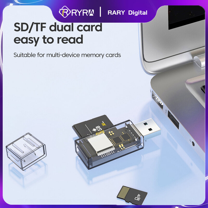 RYRA OTG 카드 리더기, 멀티 스마트 카드 리더기, C타입-SD/TF 메모리 카드 어댑터, PC 노트북 액세서리, 480Mbps