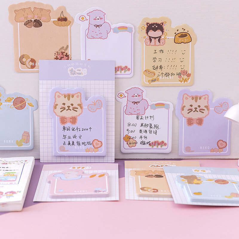Simple Creativity Cute Cartoon Sticky Note Wholesale Korean Stationery Tag Kawaii School Supplies Notebook Office Decor Memo Pad