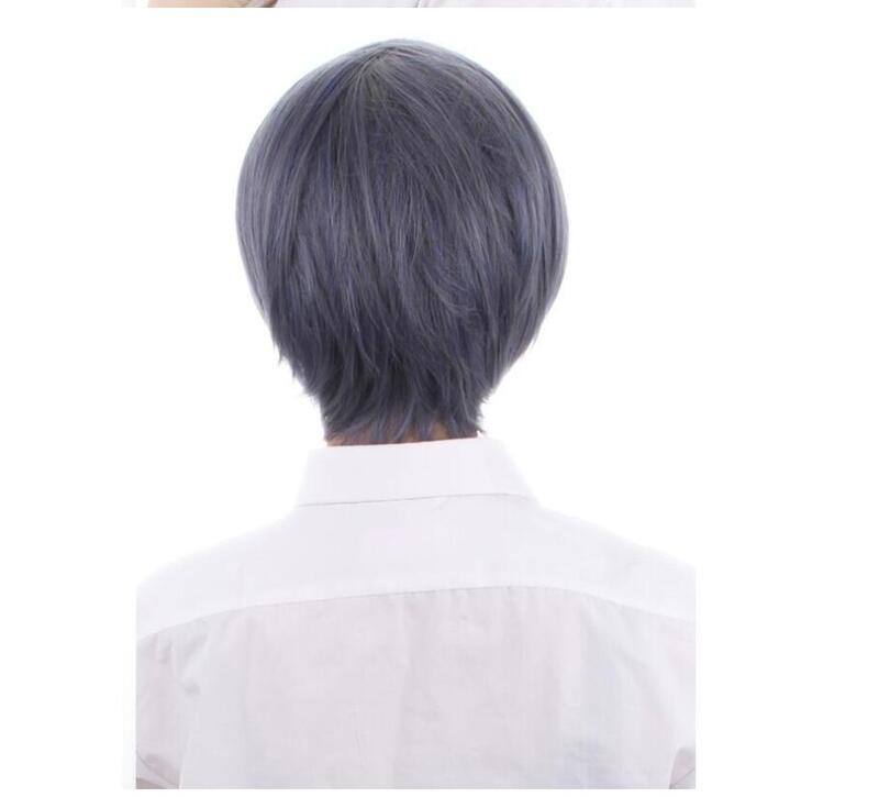 Anime Black Butler Kuroshitsuji Ciel Phantomhive-pelucas grises, pelo sintético resistente al calor, color azul, para Cosplay