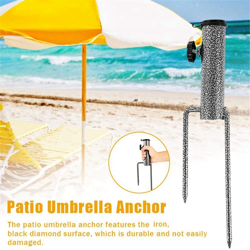 2 PCS Strand Regenschirm Stehen Angeln Stehen Garten Rasen Terrasse Sonnenschirm Boden Anker Spike Regenschirm Halter Angelruten Werkzeug
