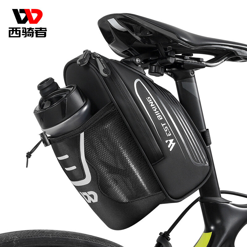WEST RADFAHREN Fahrrad Taschen mit Wasser Flasche Tasche MTB Bike Bag Isolierte Wasserkocher Fahrrad Schwanz Hinten Pouch Tasche