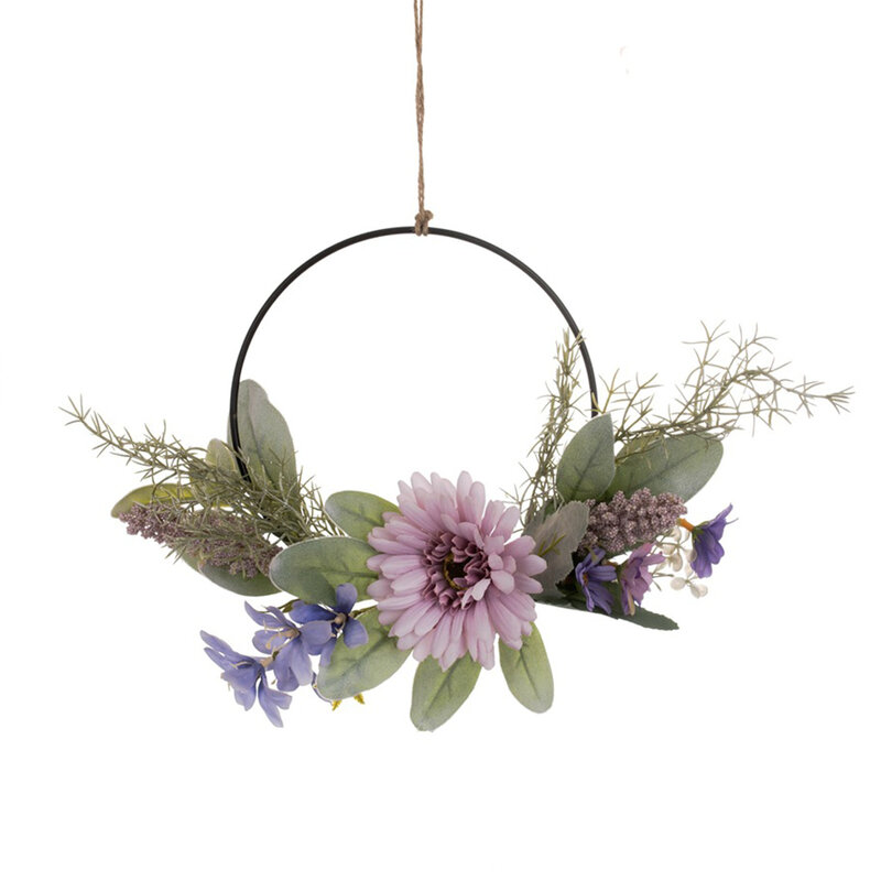 Welcome Spring Wreath Artificial Orchid Wreath Door Wreath Wall Hanging Spring Floral For Front Door Wall Hanging Ornament Decor