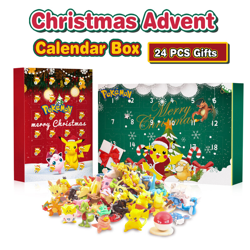 2022 أحدث 24 قطعة بوكيمون الأطفال عيد الميلاد تقويم القدوم صندوق ألعاب شخصيات الحركة أنيمي الشكل ألعاب أطفال بوكيمون جيتس
