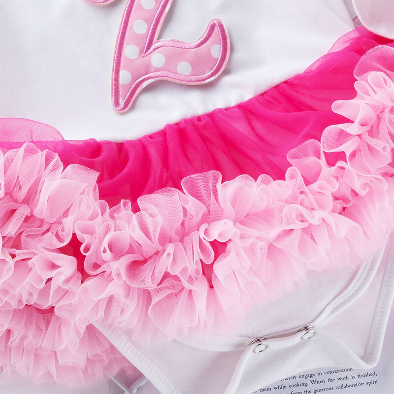 女の赤ちゃんのためのピンクのボディスーツ,洗礼ドレス,ロングドレス,チュチュスタイル,4-ピース/セット