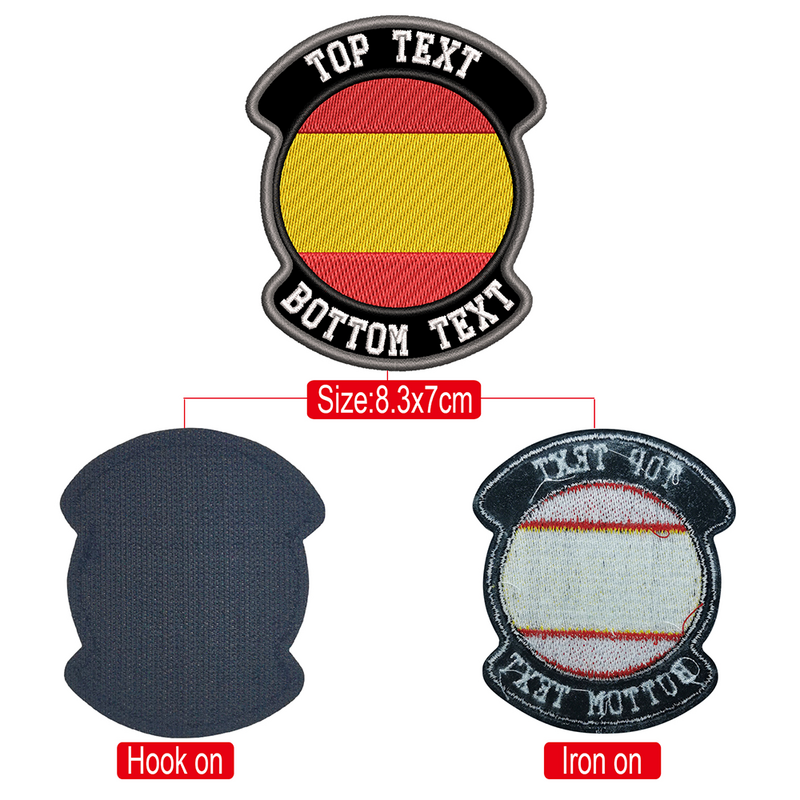 Toppe con nome bandiera ricamo personalizzato ferro personalizzato sul supporto del gancio toppe ricamate con nome per borsa da motociclista per motociclista