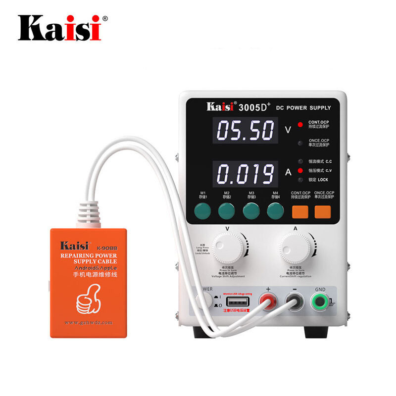 Kaisi-3005D 30V 5A 디지털 가변 DC 전원 공급 장치, 실험실 전원 공급 장치 4 비트 디스플레이 전압 조정기 아이폰 수리용