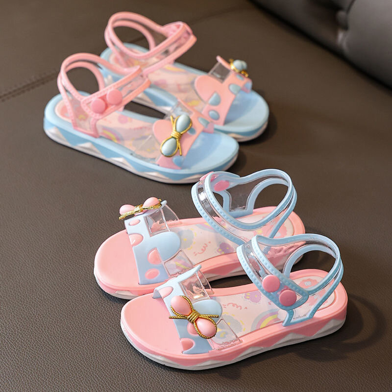 Sandalias antideslizantes para niñas, chanclas de princesa a la moda, con suelas suaves, para escuela media, 2022