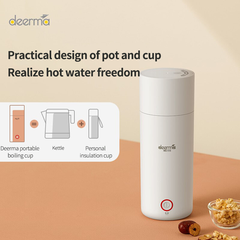 Новый электрический чайник Deerma, портативный мини-чайник, дорожный электрический чайник, термос, чашка, электрическая чашка для горячей воды