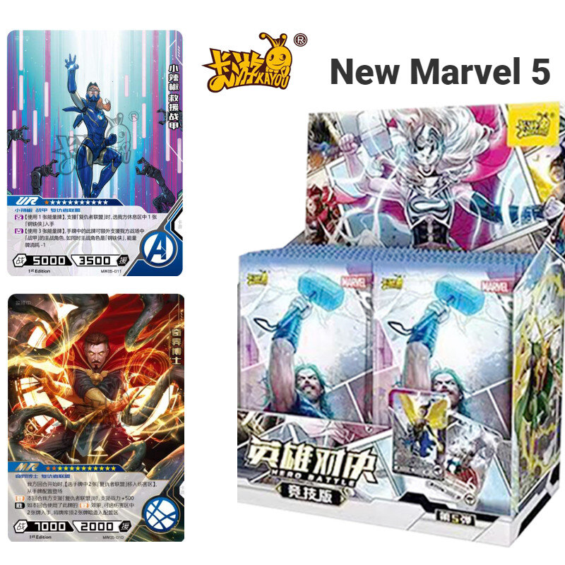 Film Anime Iron Man kapitan ameryka Thor rzadka kolekcja bohaterów prezenty dla dzieci zabawki oryginalna nowa karta Marvel 5 edycja CR MR UR
