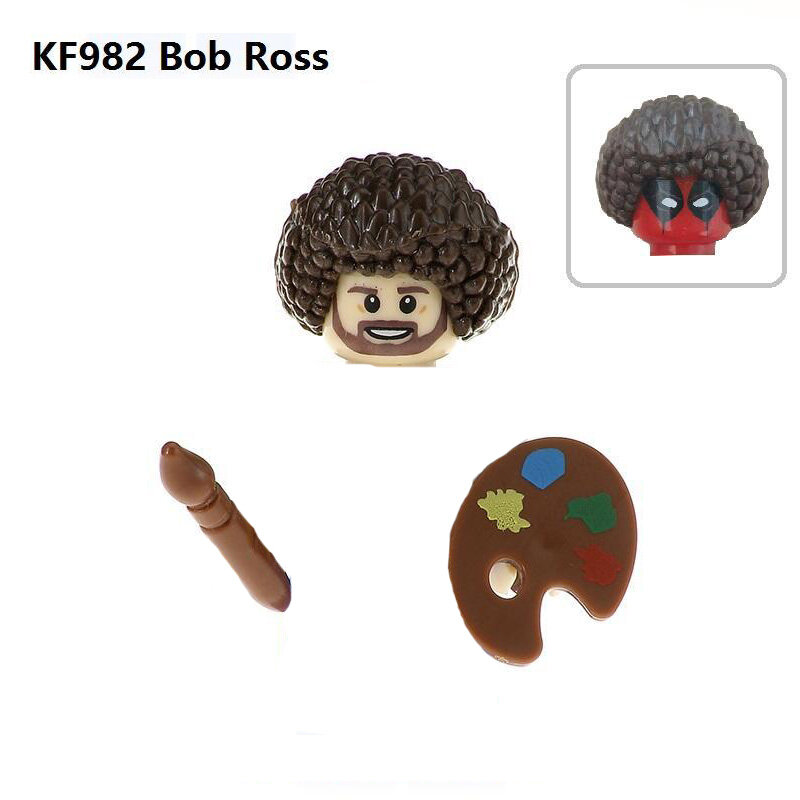 Bloques de construcción para niños, juguete de ladrillos para armar Mini figura de Bob Cross, pintura al óleo americana, KF982