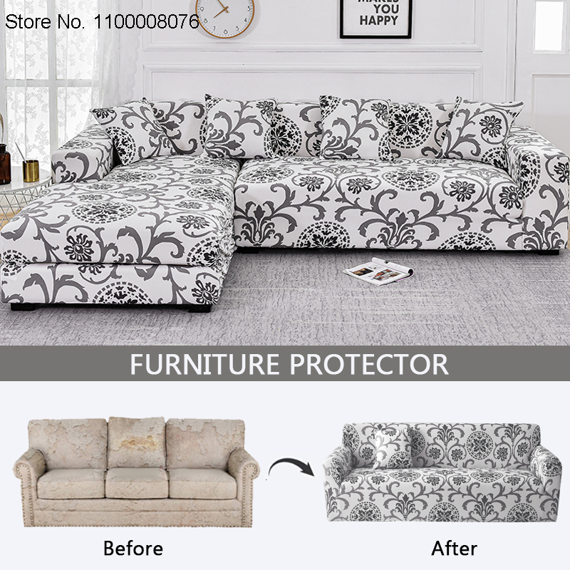 Floral Printed Slipcovers Stretch Plaid Sofa Covers For Living Room Elastic Couch Chair Cover Sofa Towel Home Decor 1/2/3/4-seat
