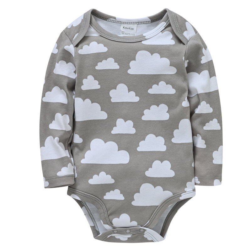 Honeyzone novo bebê meninos bodysuit manga longa outono 100% algodão menina impressão em nuvem roupas de corpo recém-nascido bebe fille