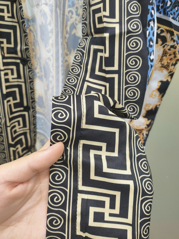 Camicia 캐주얼 hawaiana alletta a maniche corte stampata etnica in stile nazionale 2022 ok03