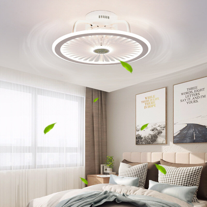 Controle remoto led ventilador de teto lâmpada moderna com lâmpada ventilador controle remoto 50cm decoração do quarto acessórios aplicação