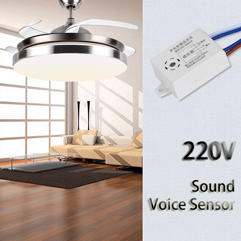 Joli de lumière à capteur vocal intelligent, marche et arrêt automatiques, détecteur technique, son, couloir, salle de bain, entrepôt, escalier, 220V, 1-40W