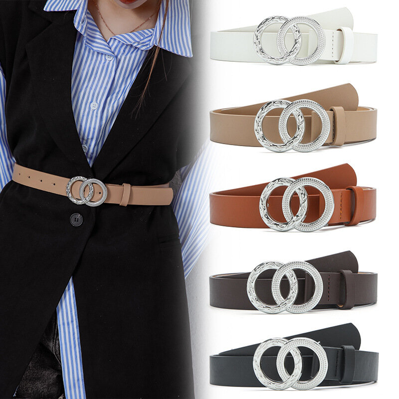 Cinturones de vestir de diseñador para mujer, corsé de cuero genuino de alta calidad, cinturón largo ajustable fácil