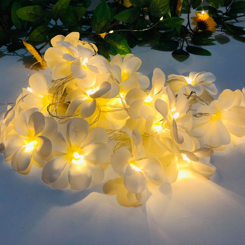 10/20 Led ضوء سلسلة الأزهار رومانسية زهرة اصطناعية LED الجنية الخفيفة لعيد الميلاد إضاءة حفلات لوازم تزيين في العطلة