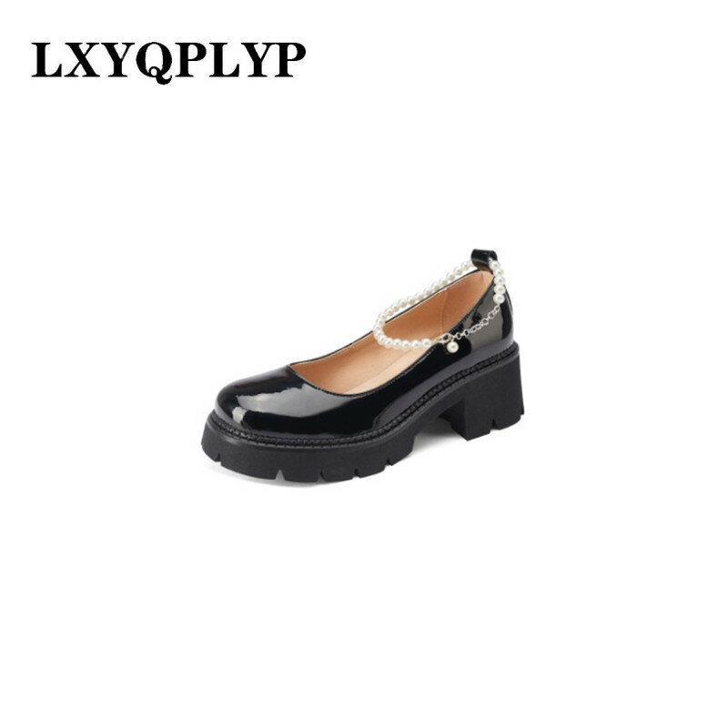 British Style New Mary Jane Women's Shoes French Retro Single Shoes Thick-soled Thick-heeled High-heeled Japanese Campus Style