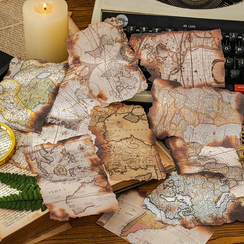 Mr.paper-tarjeta de fragmentos de mapa Vintage, hoja literaria, música, Cuenta de mano, Material decorativo, 8 estilos, 30 unids/lote por bolsa