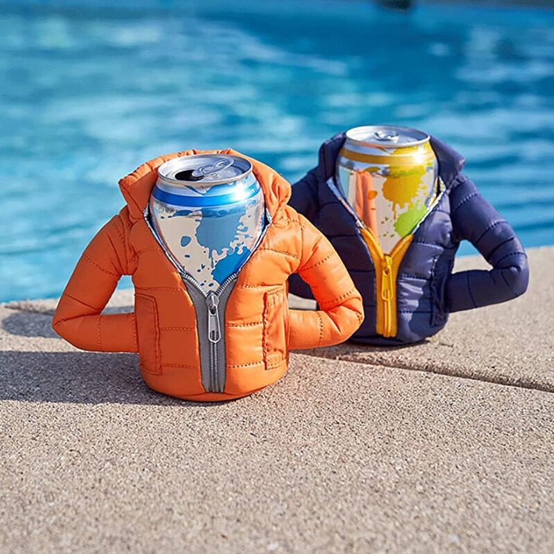 1pc casaco de bebidas isolado pode refrigerador de isolamento de cerveja esconder uma lata de cerveja termocoolers cerveja roupas jaqueta de cerveja para bebidas de cerveja
