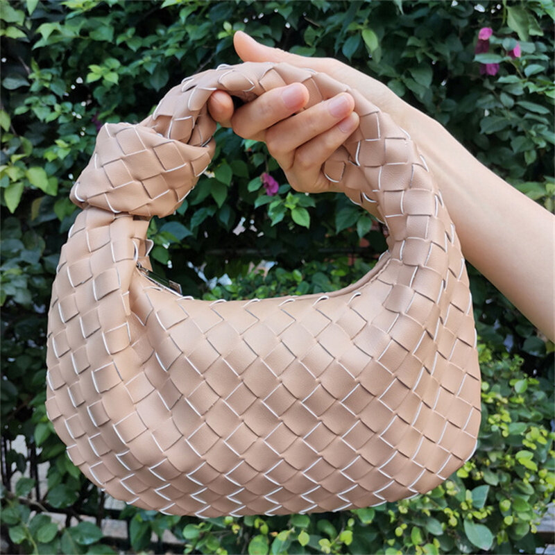 2022 Luxury Designer Handbag Fashion Woven Bag PU Leather Women Tote Bag Lady Shoulder Bags Hobo Nodular Handle Small Handbag