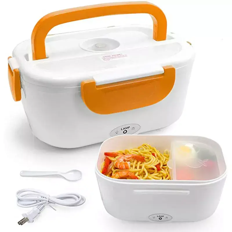 A caixa de almoço aquecida elétrica portátil 12v-24v 110v 220v bento encaixota o recipiente do fogão do arroz do calefator do alimento mais quente louça conjunto