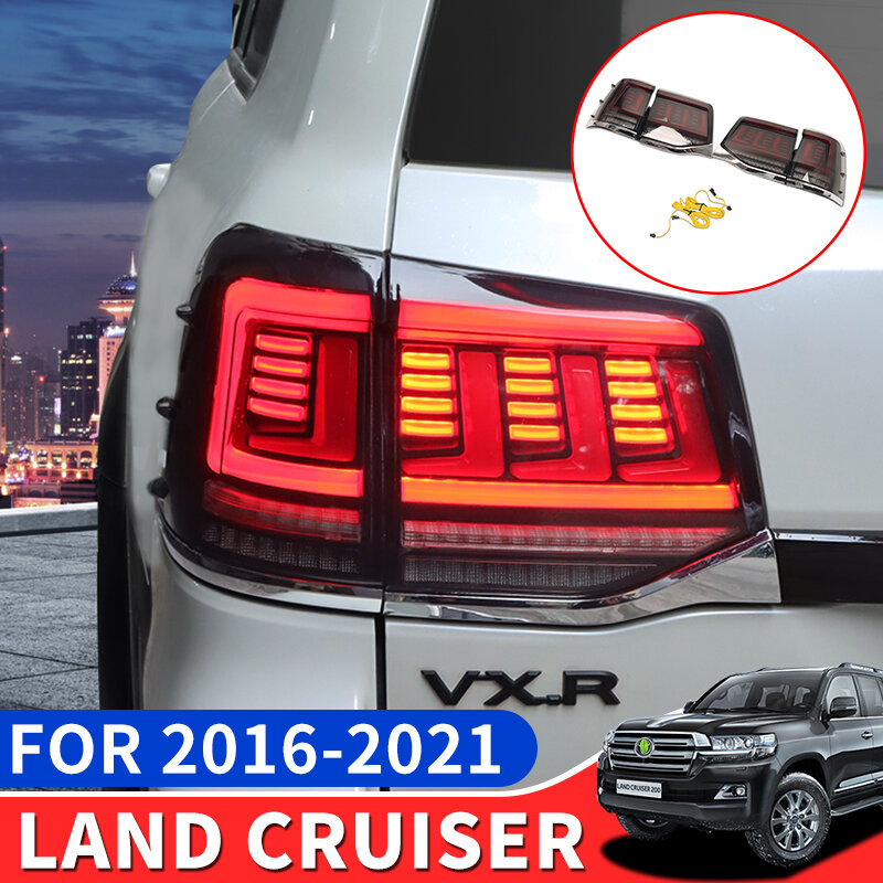 Para 2016-2021 land cruiser 200 acessórios de montagem lanterna traseira lc200 fj200 modificado pára-choques luz atrás do farol 2020 2019 2018