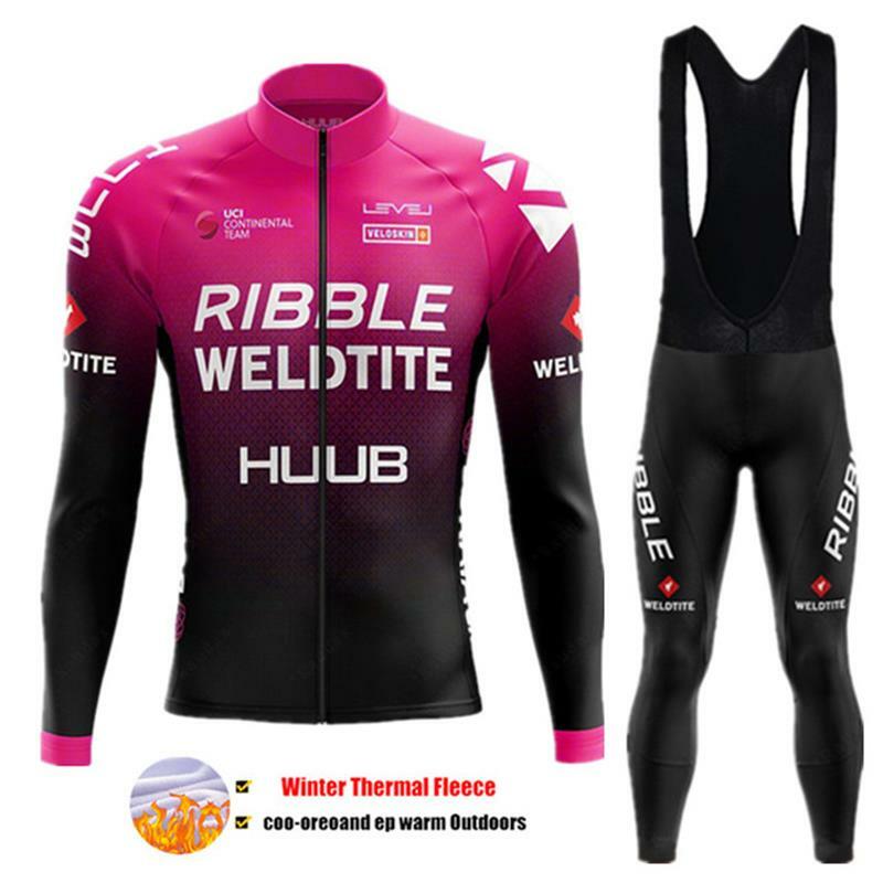 Зимний теплый флисовый комплект из Джерси для велоспорта 2022 HUUB, мужские гоночные велосипедные костюмы, горная велосипедная одежда для вело...