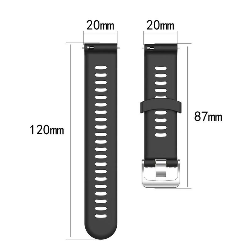 Cinturino in Silicone 20mm per Samsung Galaxy Huawei GT 3Pro cinturino pulsante ufficiale cinturino sportivo Forerunner Garmin 245 MSQ bracciale
