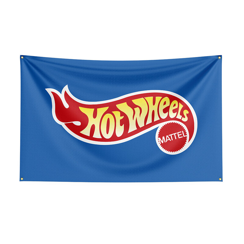 Bendera Hot Wheels 90X150Cm Spanduk Mobil Balap Cetakan Poliester untuk Dekorasi