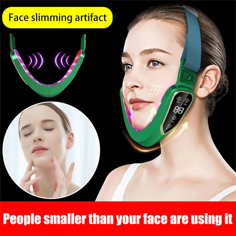 Microcurrent V kształt twarzy urządzenie do liftingu twarzy terapia twarzy masażer wyszczuplający podwójny podbródek EMS urządzenie do podnoszenia twarzy