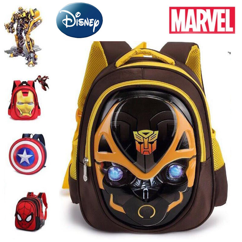 Novo homem-aranha escolar das crianças capitão américa adolescente menina schoolbag homem de ferro bumblebee padrão marvel herói mochila menino presente