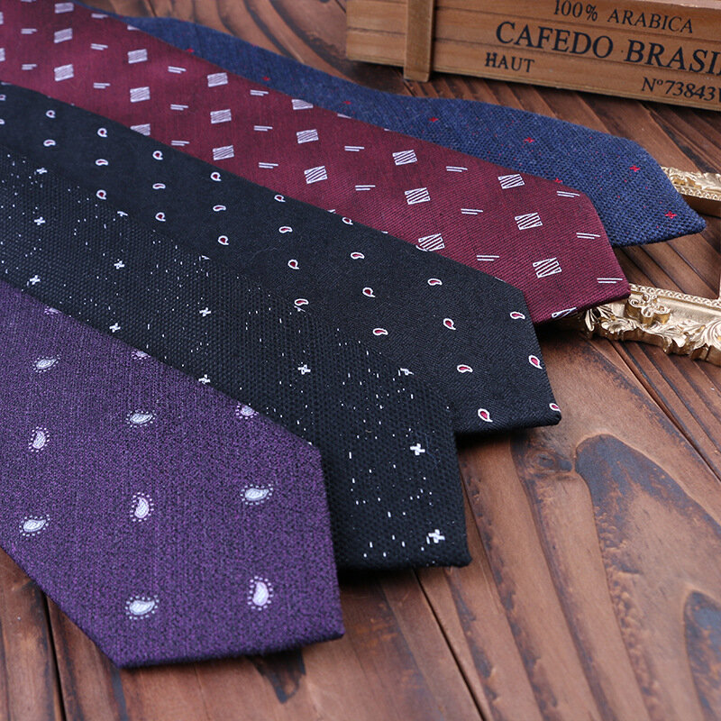 Cravate en Polyester pour hommes, 7cm, nouveauté 2022