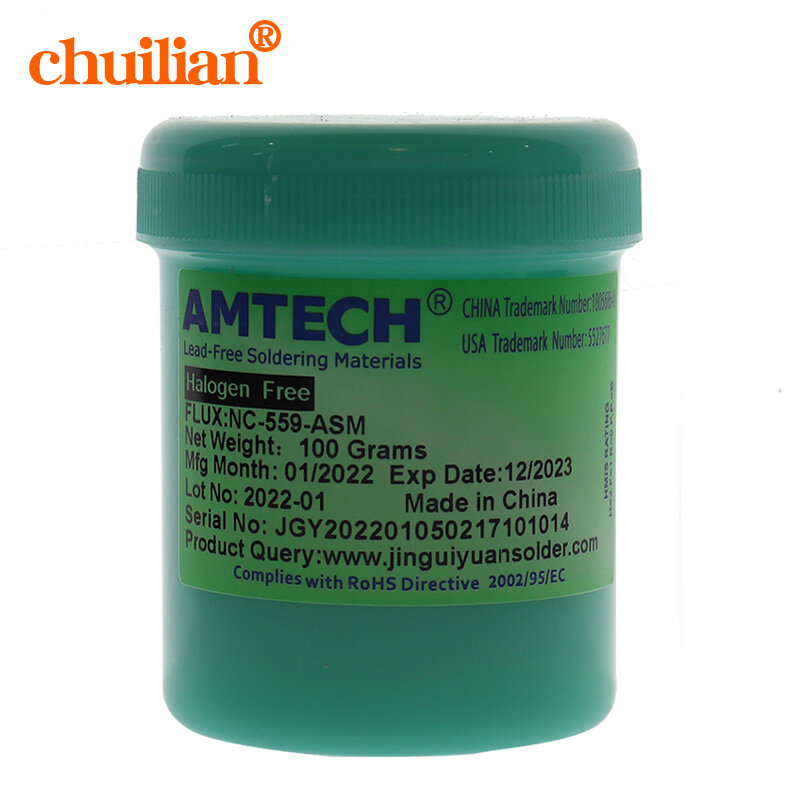 AMTECH-pasta de soldadura fundente sin plomo, NC-559-ASM, 100g