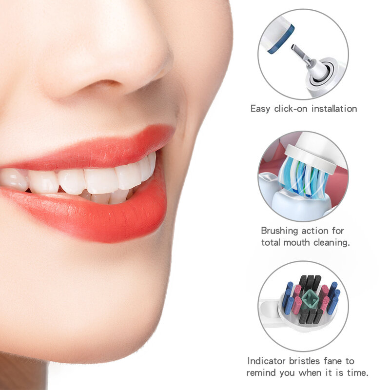 Oral B แปรงสีฟันไฟฟ้าหัวเปลี่ยนหัวแปรงสำหรับแปรงสีฟันไฟฟ้า Oral B Advance Pro Health Triumph 3D Excel Vitality 4pcs