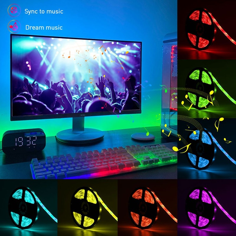 RGB Led Strip Lights Tuya WIFI Controller kit 5050 RGB Led Strip 12V Lamp Ribbon TV Backlight For Room Bedroom Alexa Magic Home