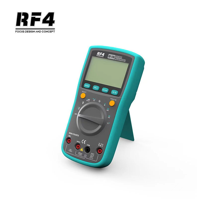 Rf4 RF-17N 6000 contagens lcd digital multímetro lcd backlight ac dc tensão diodo de frequência faixa automática transistor testador atual