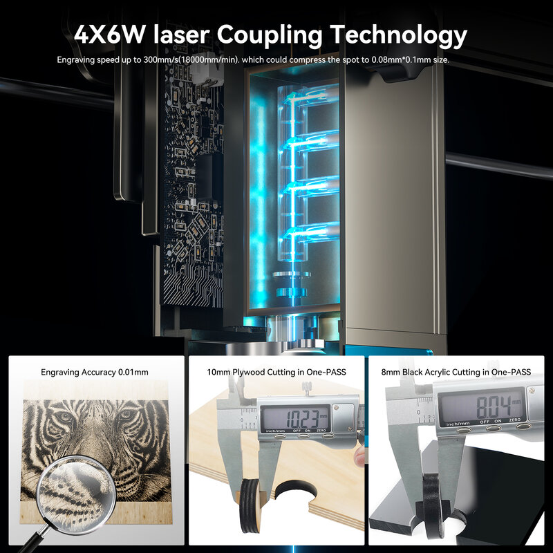 Atomstack S20 Max 130W incisore Laser aggiornato Area di lavoro più grande 850x400mm Desktop 20W macchina per taglio e incisione Laser CNC