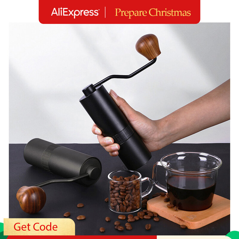 Manual portátil moedor de café espresso moedor de feijão aço inoxidável rebarbas moedores artesanal ferramentas de café melhor presente