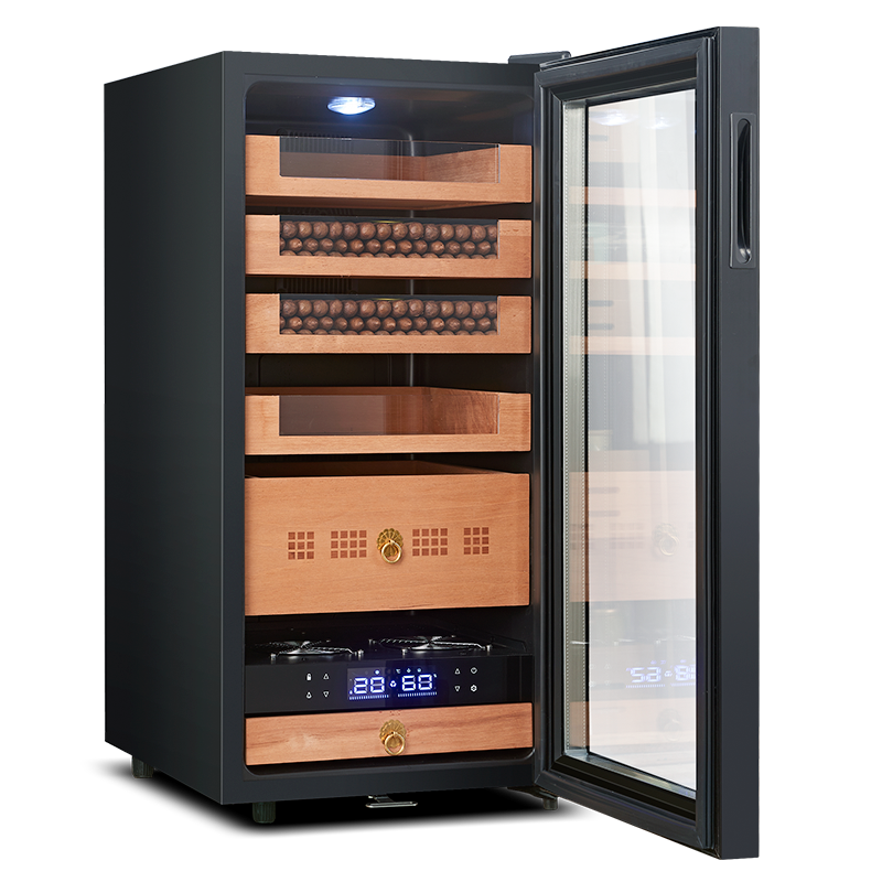 Compressor Cooling Cigar Humidor Cabinet Digital Household Small Cigar Cabinet For Apartment