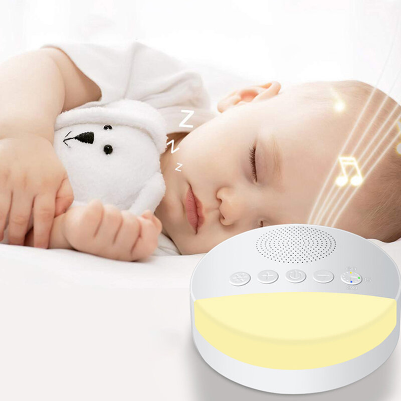 White Noise Machine Night Sleeping Soft Light เครื่องจับเวลาสำหรับเด็กผู้ใหญ่ Sleep Therapy แบบพกพาเสียงเครื่อง