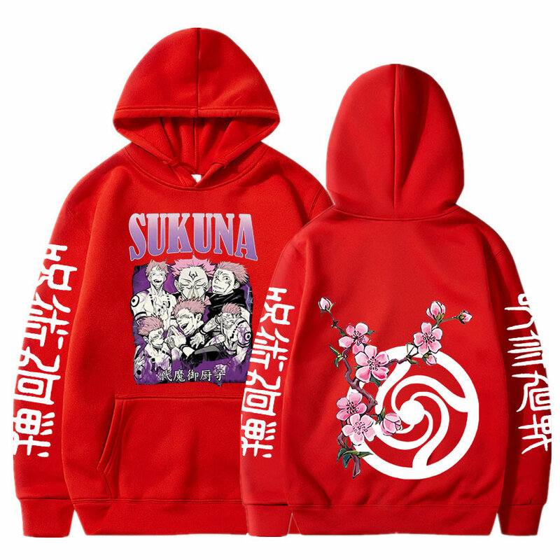Japanese Anime Jujutsu Kaisen Funny Sukuna Printed Graphics Hoodies Sweatshirts Harajuku Streetwear for Women/Men Pullover