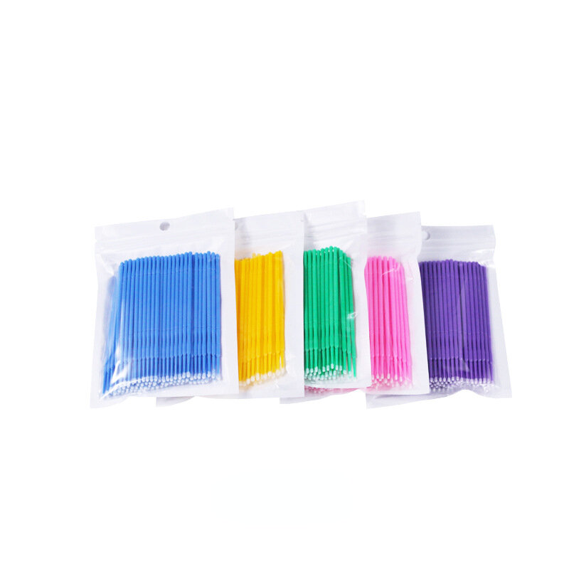 100PCS Disposable Cotton Swab Eyelash Brushes Individual Eyelashes Microbrush Lash Removing Lash Extension Accessories