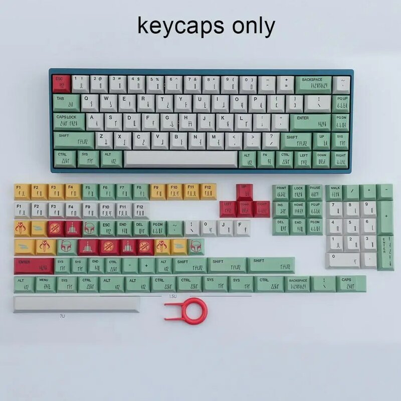 Voor Gmk Boba Fett Pbt Keycap 168 Toetsen Profiel Dye-Sub Gepersonaliseerde Gmk Keycaps Voor Mechanische Toetsenbord