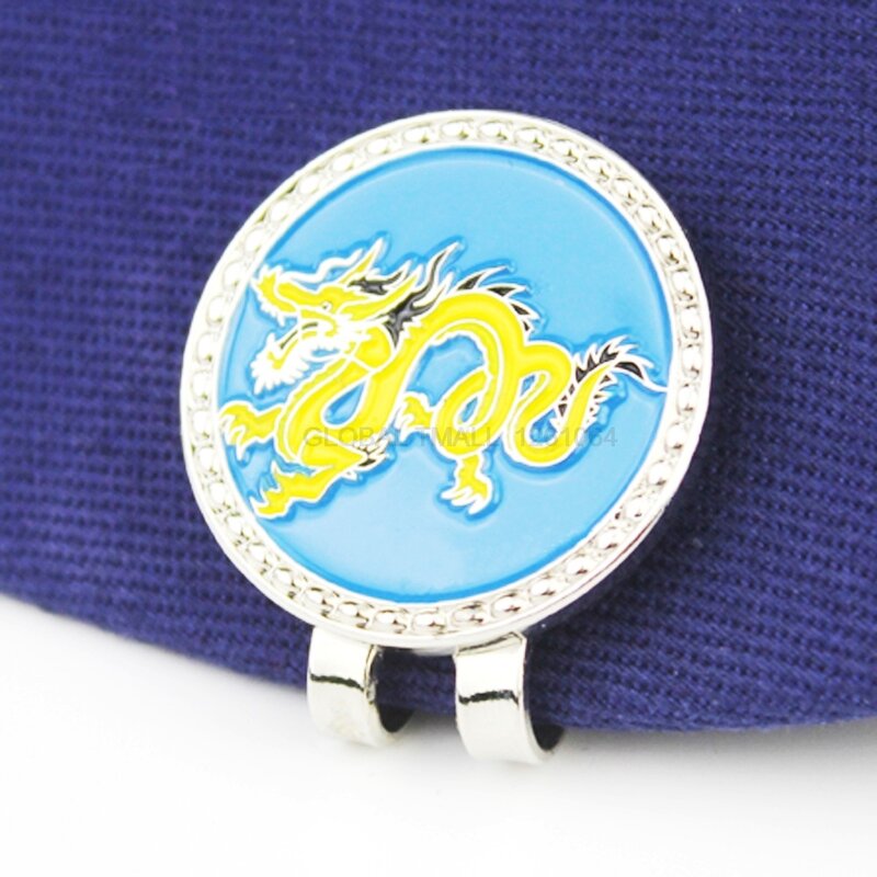 Marqueur de balle de Golf en alliage bleu jaune, circulaire w, Clips magnétiques pour hommes et femmes, jolis accessoires de Golf, livraison gratuite, 1 pièce