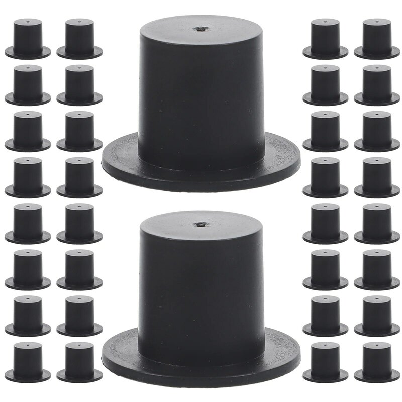 50 Pcs Santa Hat Plastic House Accessory Miniature Hats Wear-resistant Multi-function Black Top Delicate Tiny Accessories