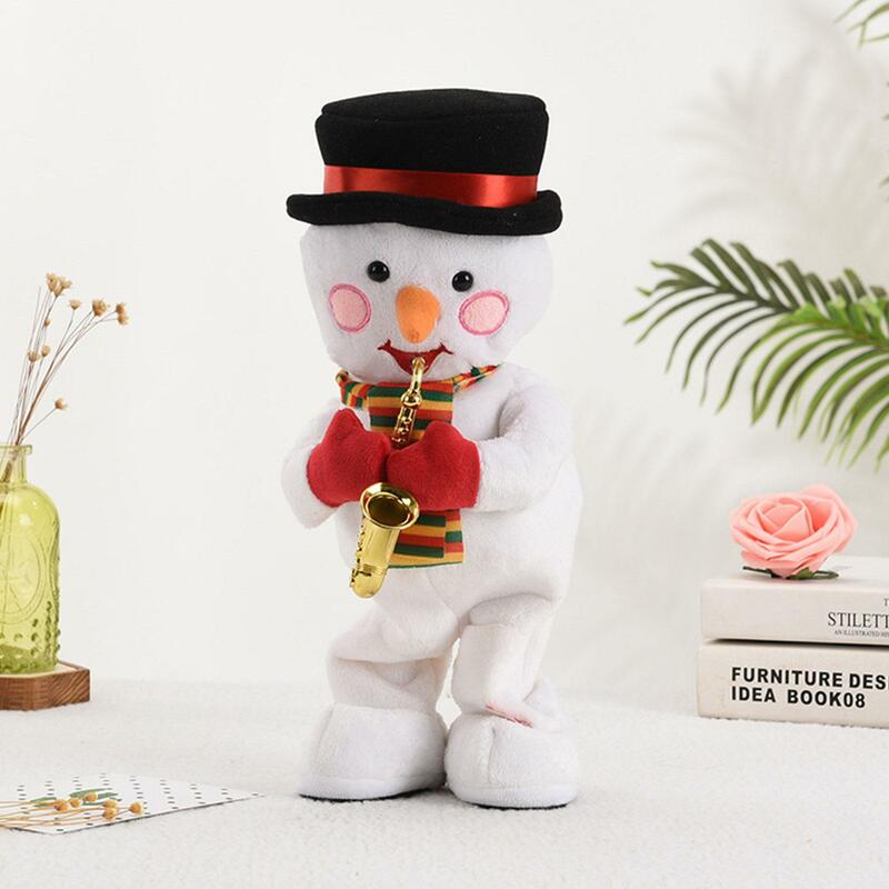 Electric Christmas Toy Dancing Singing Santa Claus Plush Toy Stuffed Elk Snowman Merry Christmas Gifts For Children Kids