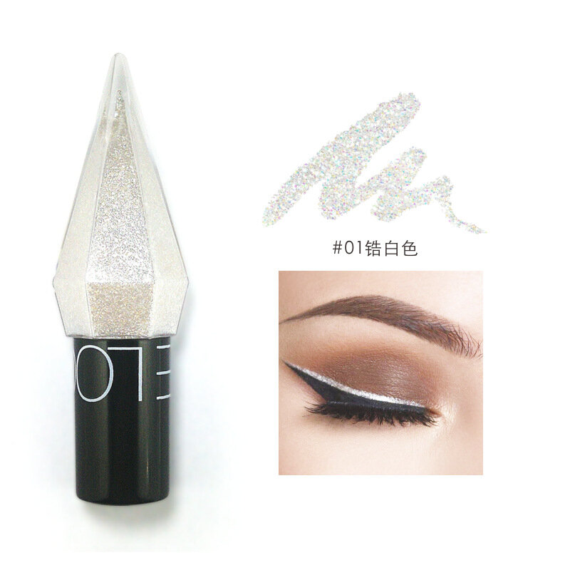 Eye-liner brillant diamant, ombre à paupières étanche, couleur argent Rose or, paillettes, Eyeliner liquide, maquillage, cosmétiques